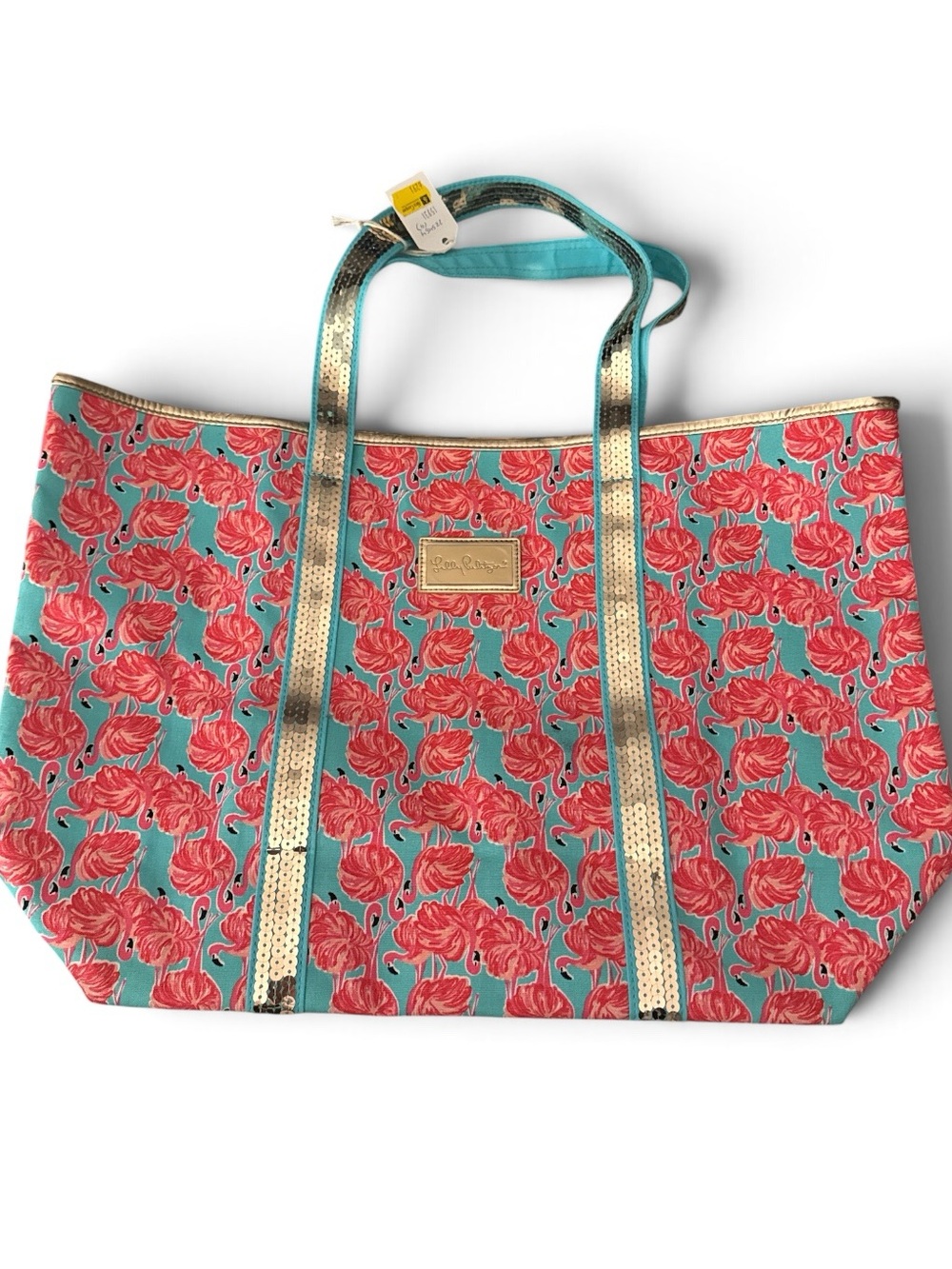 Lilly Pulitzer Sparkle Tote in “A Little Leg Mini” – Shorely Blue- Vintage